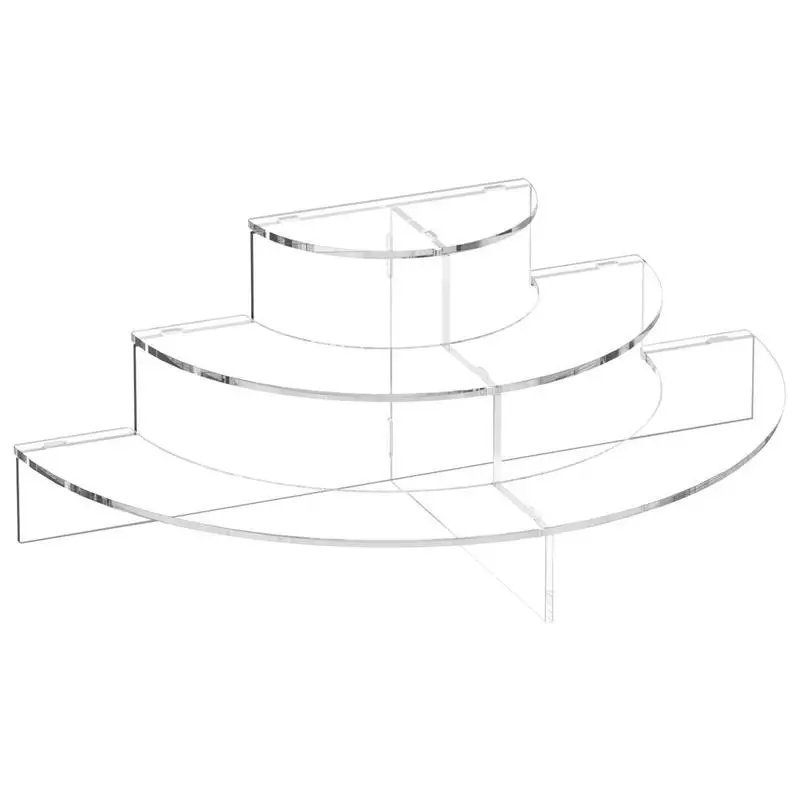 

Cupcake Stand Holder Clear 3 Tier Risers Display Stand For Cake Half Moon Shape Countertop Dessert Display Riser Cupcake Tower