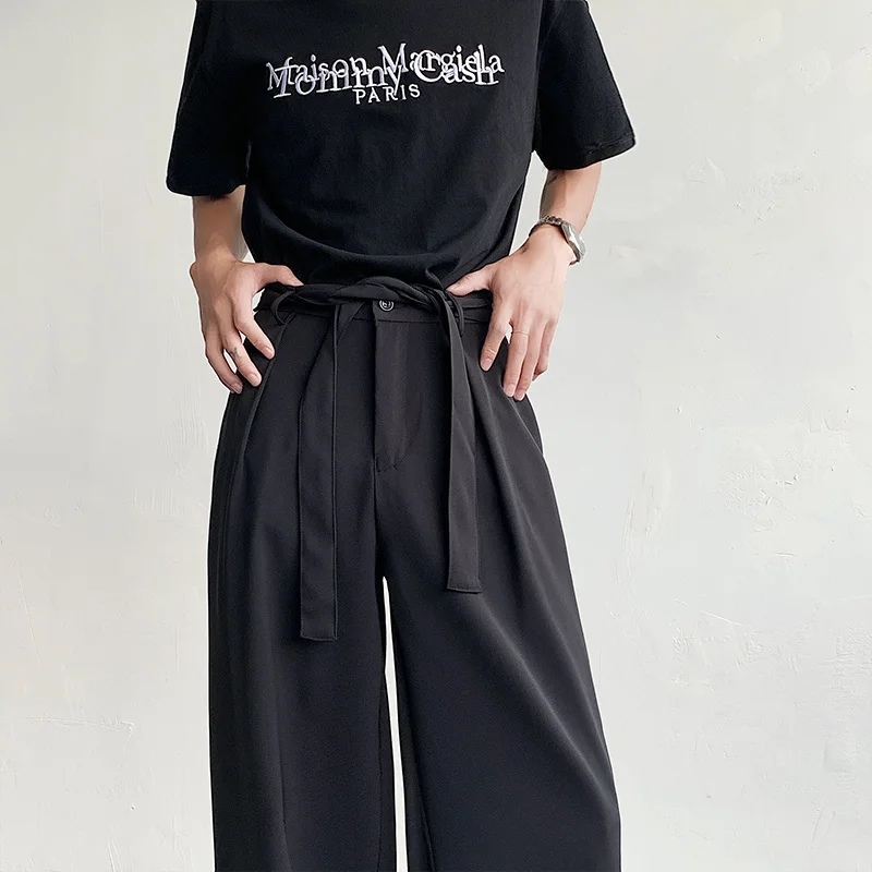Oversized Black Suit Pants Men Fashion Social Mens Dress Pants Korean Loose Straight Wide Leg Pants Mens Office Formal Trousers