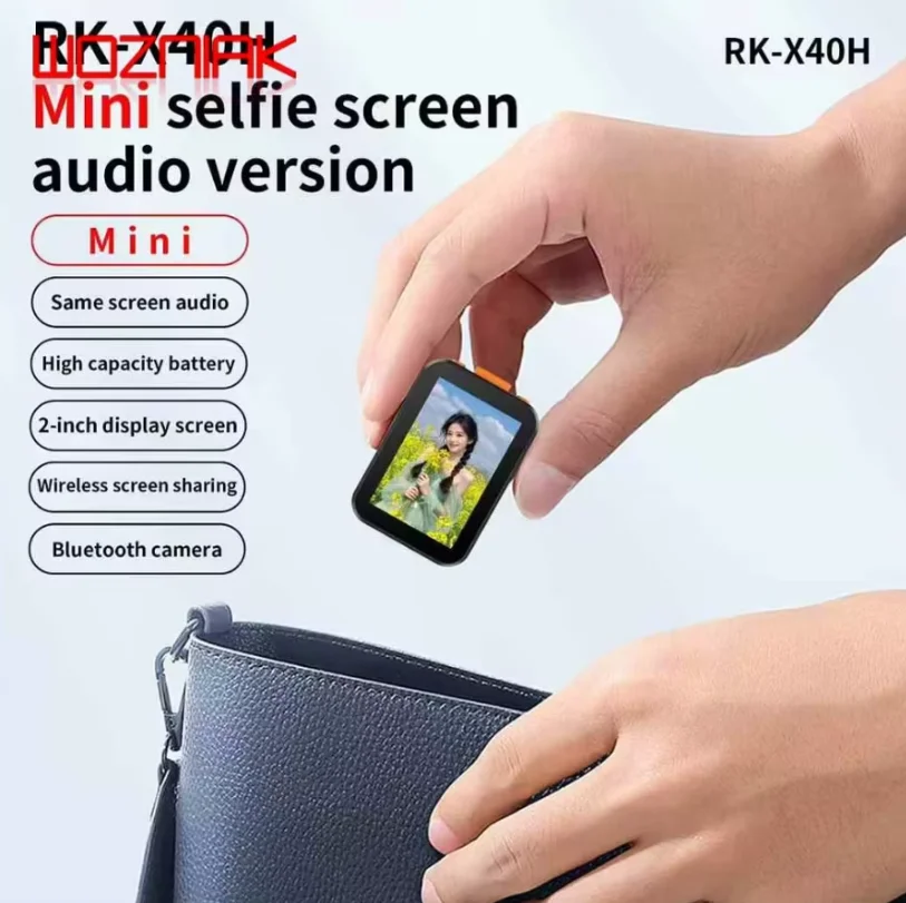 Creative 2-Inch Mobile Screen Mini Selfie Vlog Monitor with Sound and Bluetooth Functionality