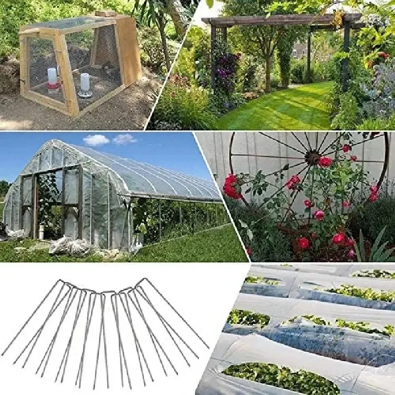 Landscape Staples 50pcs U-Shaped Garden Pins Garden Stakes Staples Heavy Duty Yard Lawn Tent Stakes Securing Pegs For Weed Ba garden staples