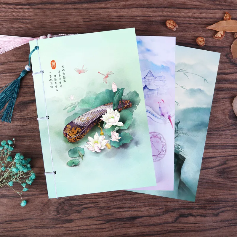 20.8x14cm Vintage Blank Paper Notebook Diary Planner Chinese Style Notepad for Calligraphy Stationery Friend Gift notebook diary journal notebook diary undated notepad retro notebook