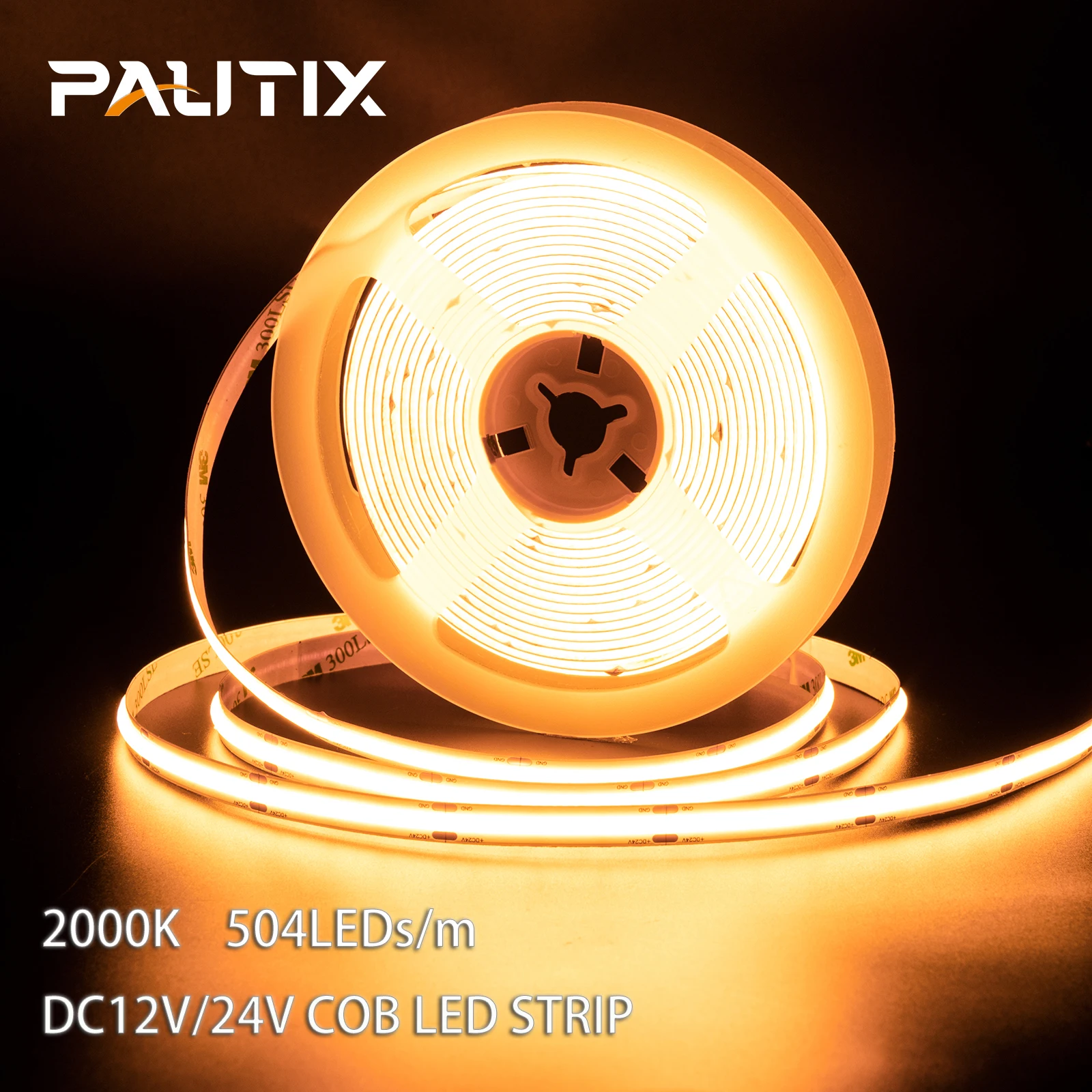 PAUTIXCOBLEDStripLightsDC12V24V2000K504LEDsmHighBrightness