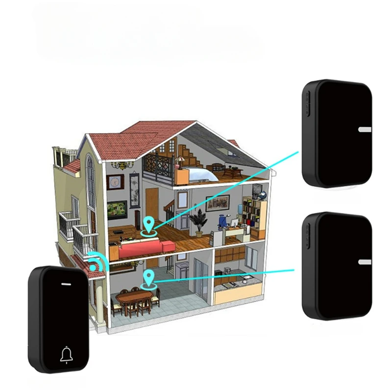 Smart Doorbell Self Powered Doorbell Battery Free Waterproof 200 Meter Ultra Long Distance