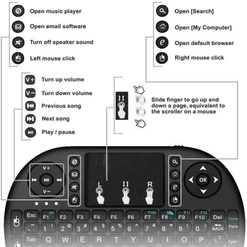I8 Mini Wireless Keyboard 2.4G Air Mouse Remote Touchpad For Android TV Box PC Smart TV 5