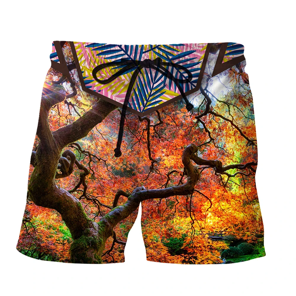 Men's Sports Shorts Fitness Basketball Beach Pants Casual Gym Patchwork Tie Dye Print Elastic Shorts Ocean Surf Swimwear Panties