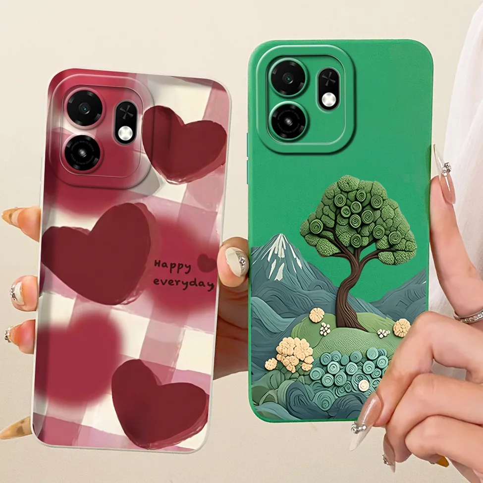 Silicone Cute Cartoon Luxury Flowers Painted Case Cover