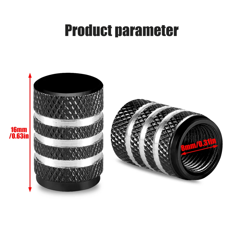 Universal Aluminum Tire Valve Caps - Set of 4, Dustproof for Cars, Motorcycles, and Bicycles