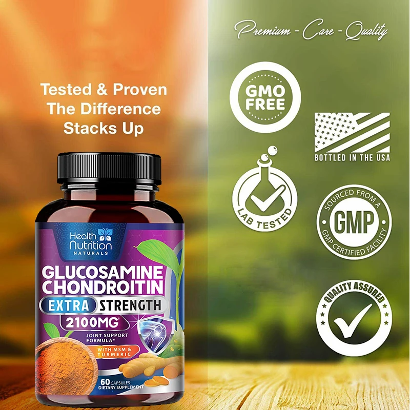 Glucosamine Chondroitin Turmeric MSM Triple Strength Joint Support 2100mg turmeric ginger supplement glucosamine chondroitin supplement