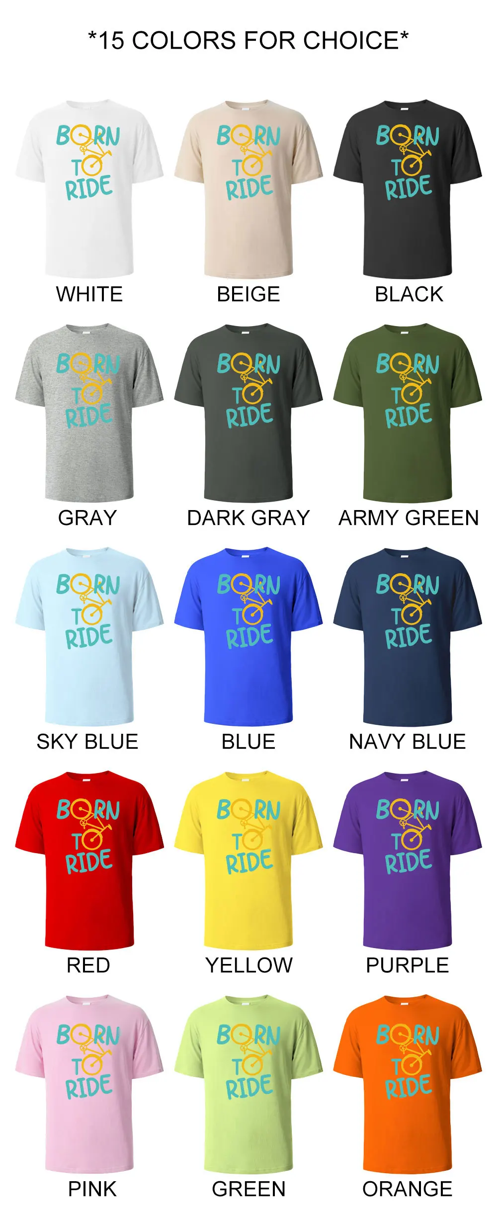 Geboren, um drucken T-Shirt lässig kurz ärmel ige Tops Sommer T-Shirts für Männer Frauen 100% Baumwolle O-Ausschnitt Overs ize Streetwear Basic Top zu reiten – Detail 3