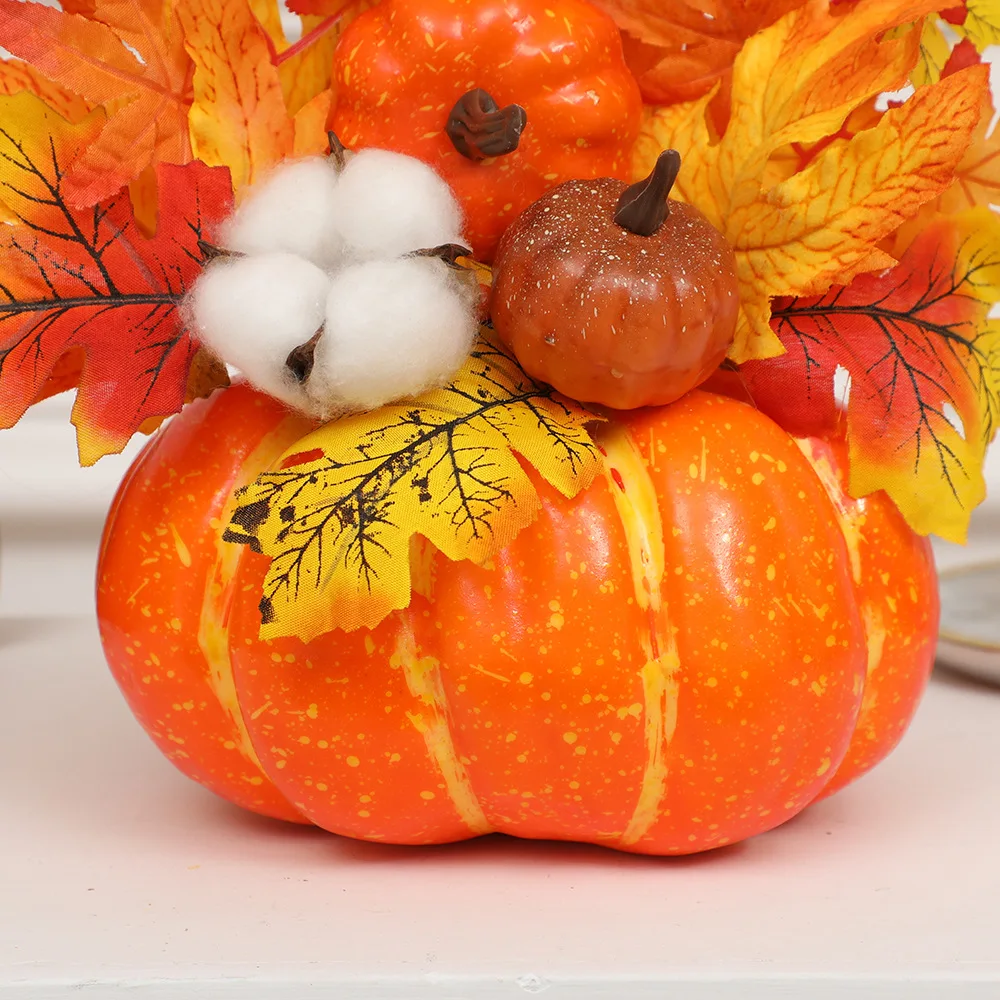 Autumn Artificial Pumpkin Sunflower Ornament Realistic Flower Simulation Decoration Party Fall Home Window Table Centerpieces vegetable ornaments table decoration artificial plant flowers artificial pumpkin decoration