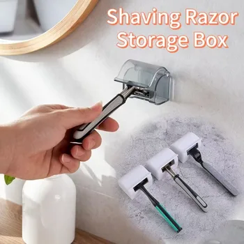 ที่จัดระเบียบห้องน้ำ-ชั้นวางเครื่องโกนหนวดติดผนังสำหรับห้องอาบน้ำ ไม่ต้องใช้ไฟฟ้า ทำจากพลาสติก ใช้จัดเก็บของในห้องน้ำ อุปกรณ์เสริม ใช้งานง่าย 1