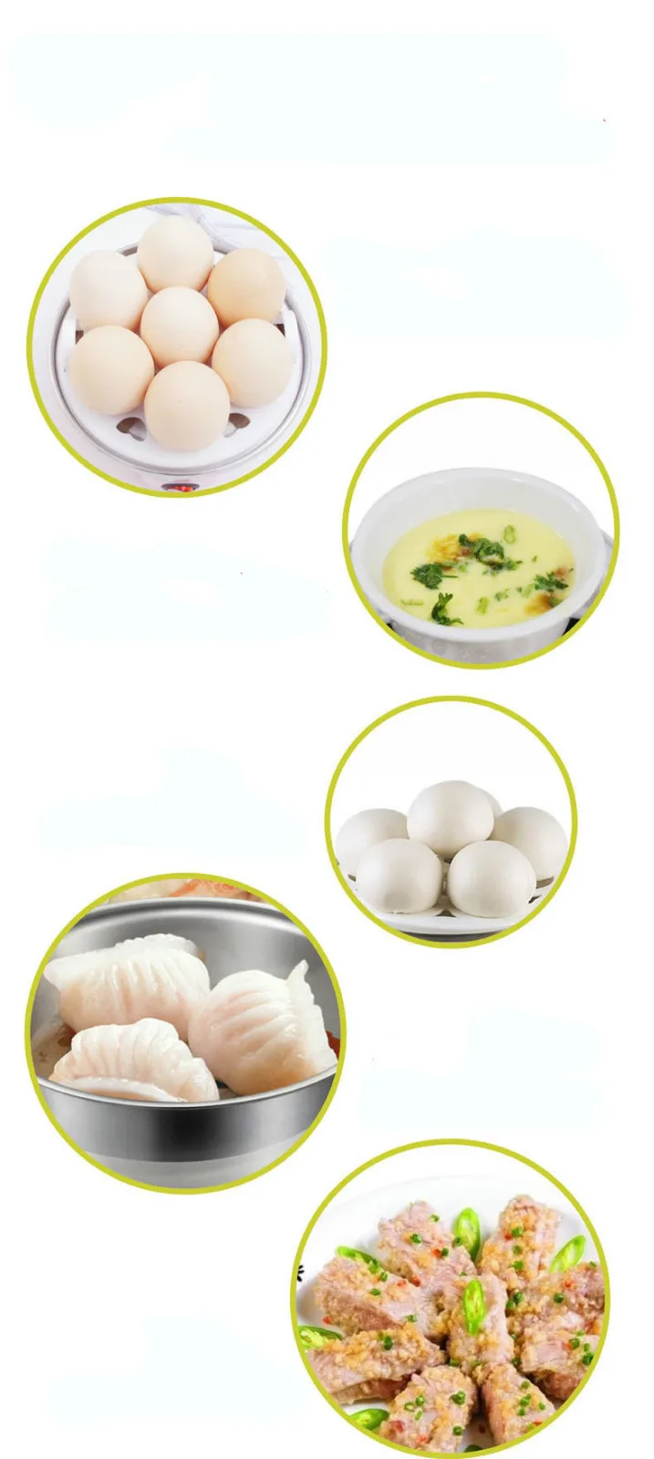 Description Picture 5 of itemRapid Heating Electric Egg Cooker 7 Eggs Capacity Boiler Steamer Pan Portable Kitchen Cooking Tools Utensil Cookware EU US