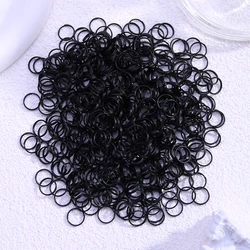 100pcs Colorful Painted Iron Rings for DIY Accessories and Keychains (Black)