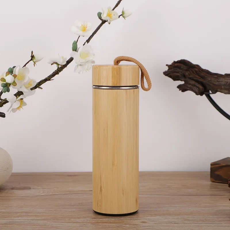 Bamboo Thermos Flask for Coffee/Tea - زمزمية خيزرا...