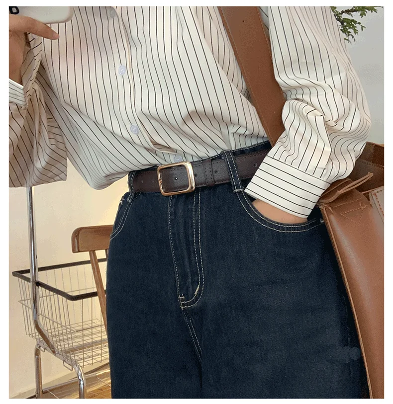 Taillengürtel Damen vielseitiger INS-Stil dekorative Jeans High-End-Retro-Nische Sommer Student schwarzer lässiger Ledergürtel – Detail 1