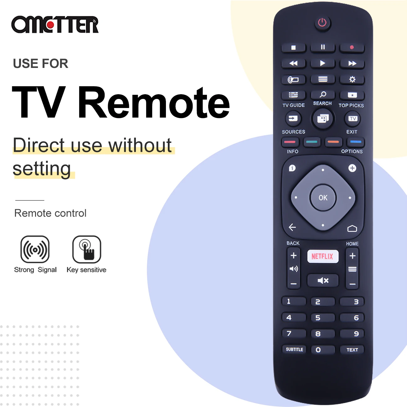 Universal Remote Replacement For All Philips TVs - Smart TV Remote With Shortcuts