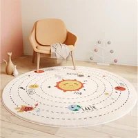 Nordic Cute Round Carpets for Living Room Home Bedroom Kids Room Rug Children Room Bedside Reading Area Decor Non-slip Floor Mat 1