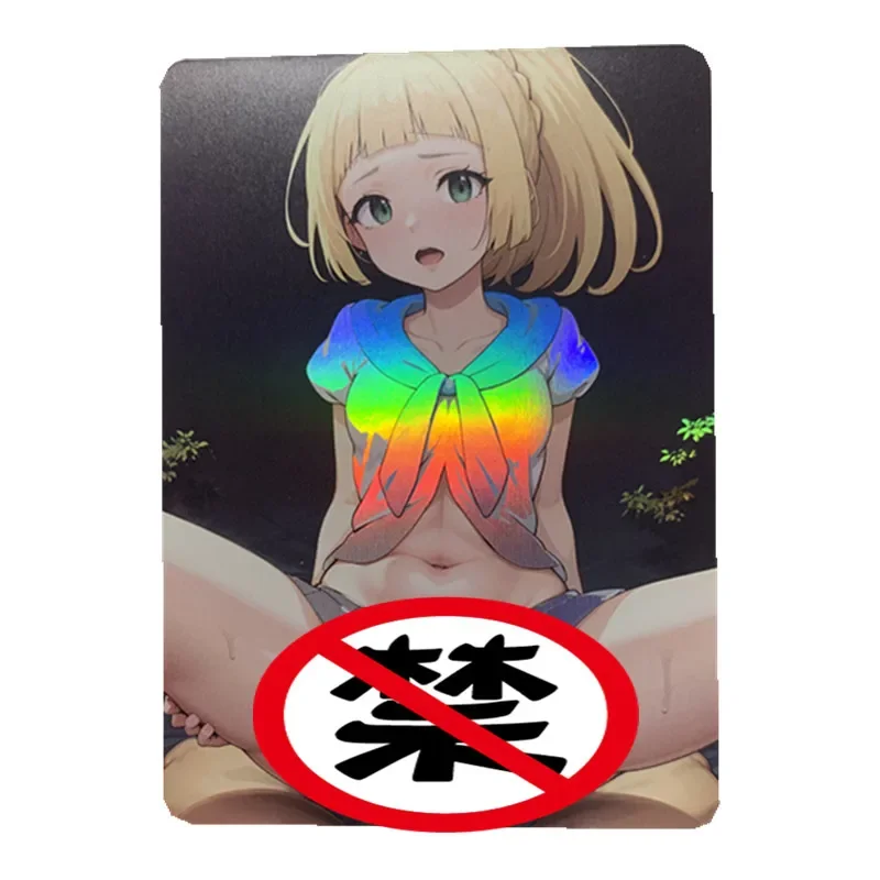 6pcs/set Anime Pok&eacute;mon Mary Acg Female Trainer DIY Kawaii Heroine Sexy Nude Card Classic Game Toy Gift Collection Card