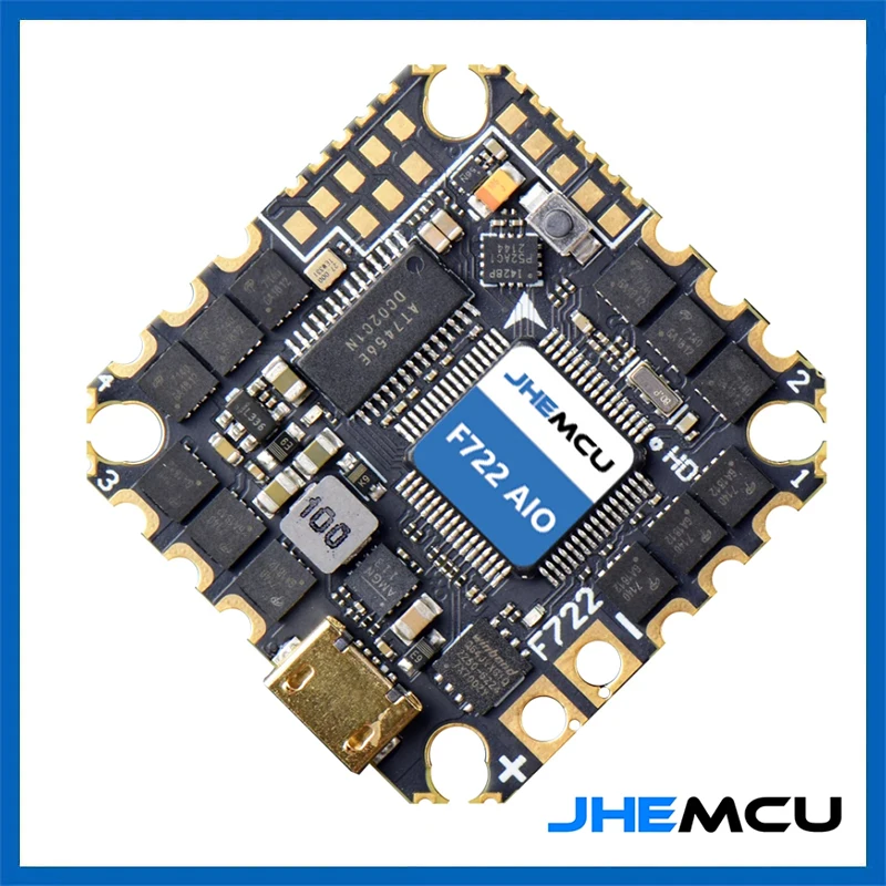 

JHEMCU GHF722AIO-HD 40A AIO Baro OSD BlackBox F722 Flight Controller BLHELIS 40A 4in1 ESC 2-6S for FPV Freestyle Cinewhoop