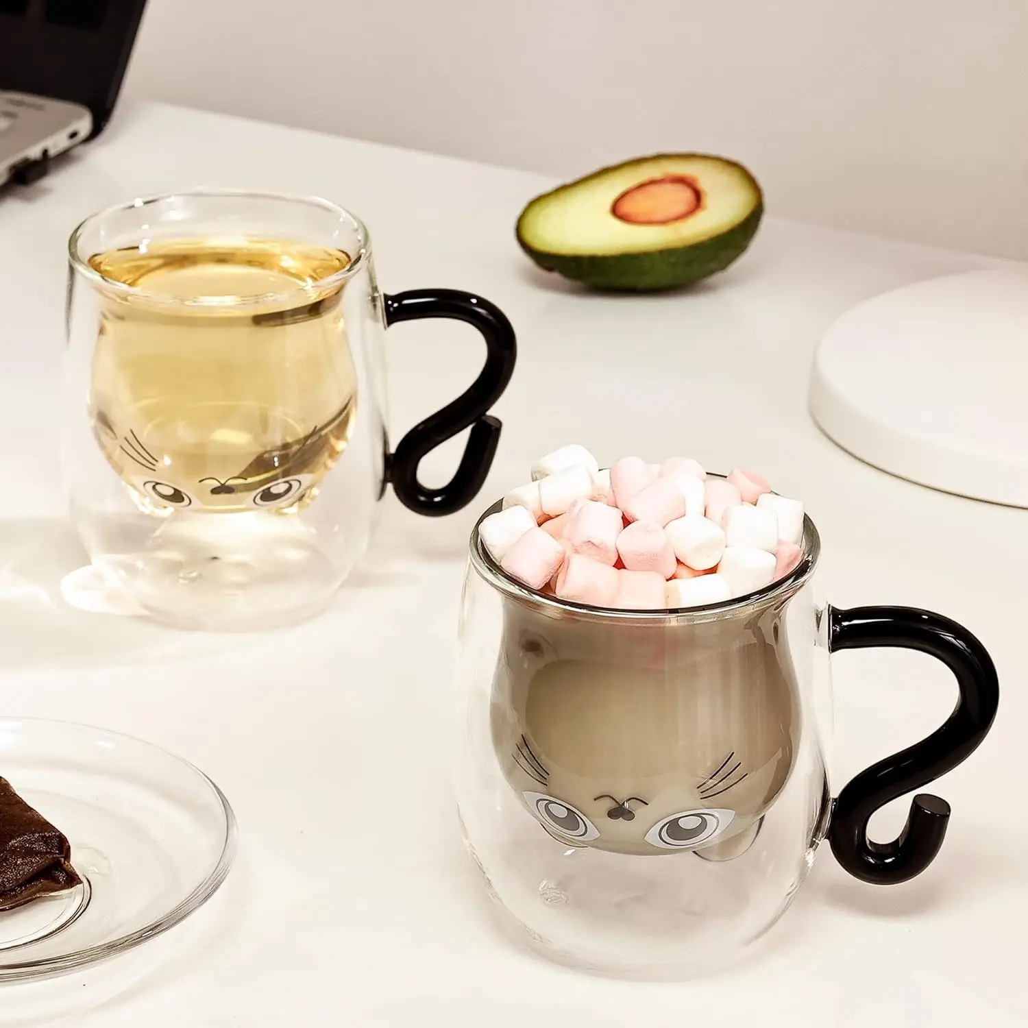 Double-Wall Insulated Cat Glass Mug
