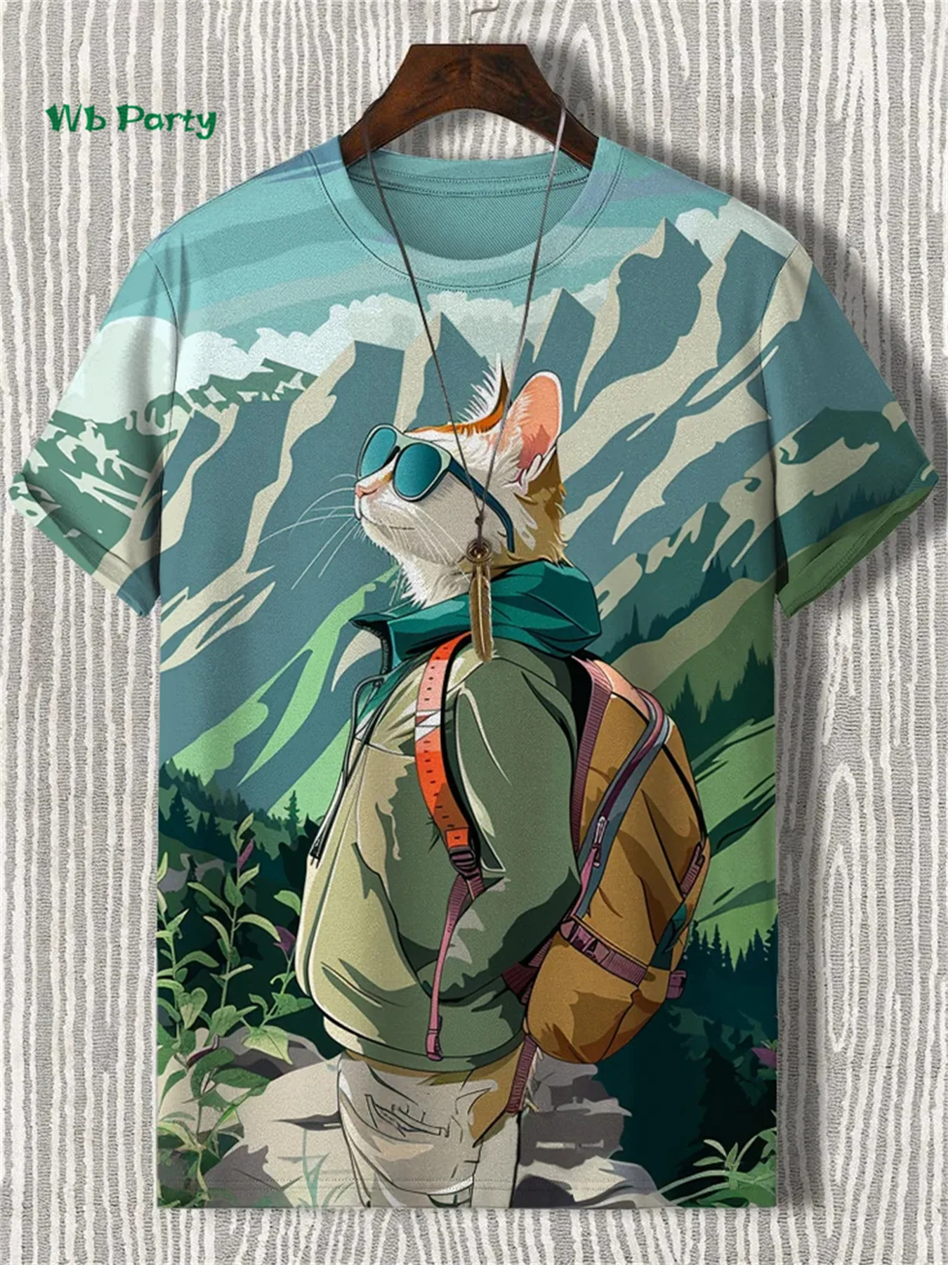 3D Travel Cat Print T-Shirt – Playful Summer Streetwear