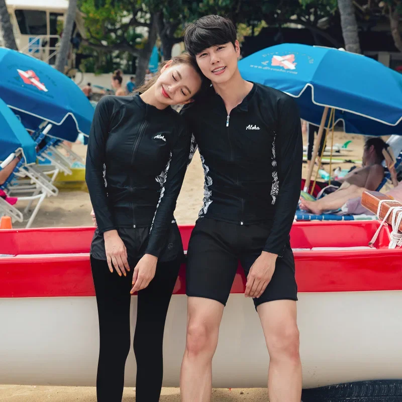 한국 긴팔 래시가드 커플 남녀공용 서핑 스플릿 다이빙 보수적인 스포츠 수영복 홀리데이 비치웨어 - AiExress 201768104 리뷰후기