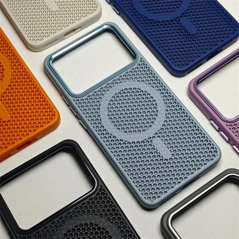 Magnetic Cooling Honeycomb Mesh Shockproof Bumper Case