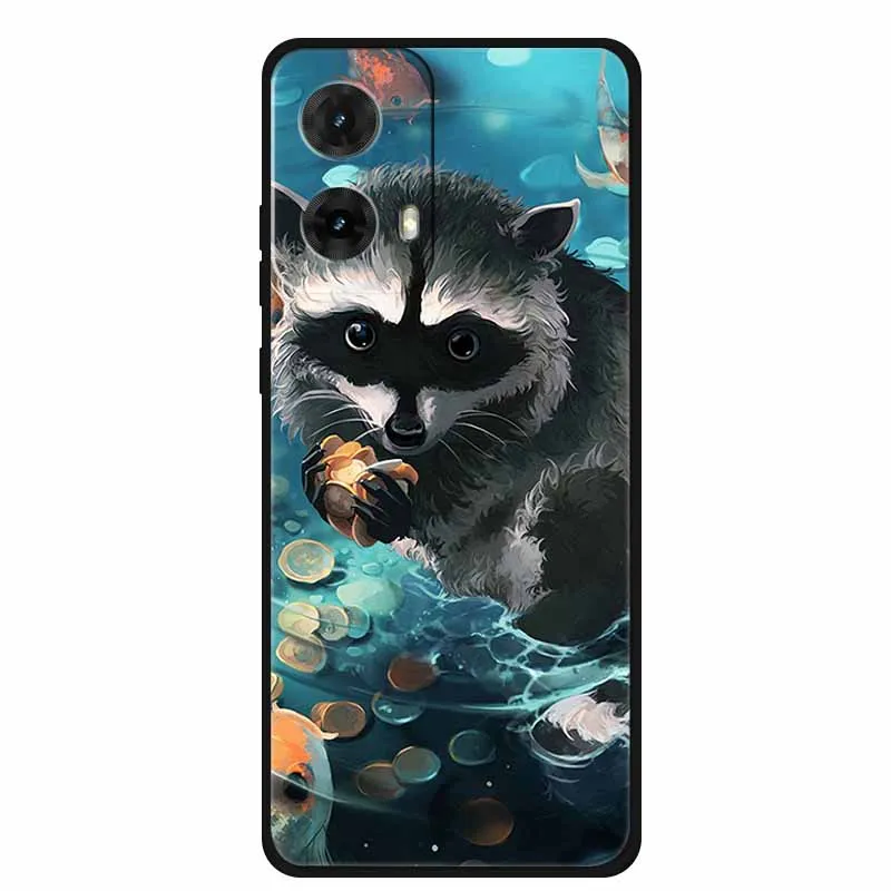 Colorful Painted Cat TPU Soft Silicone Phone Back Cover - Cute Design