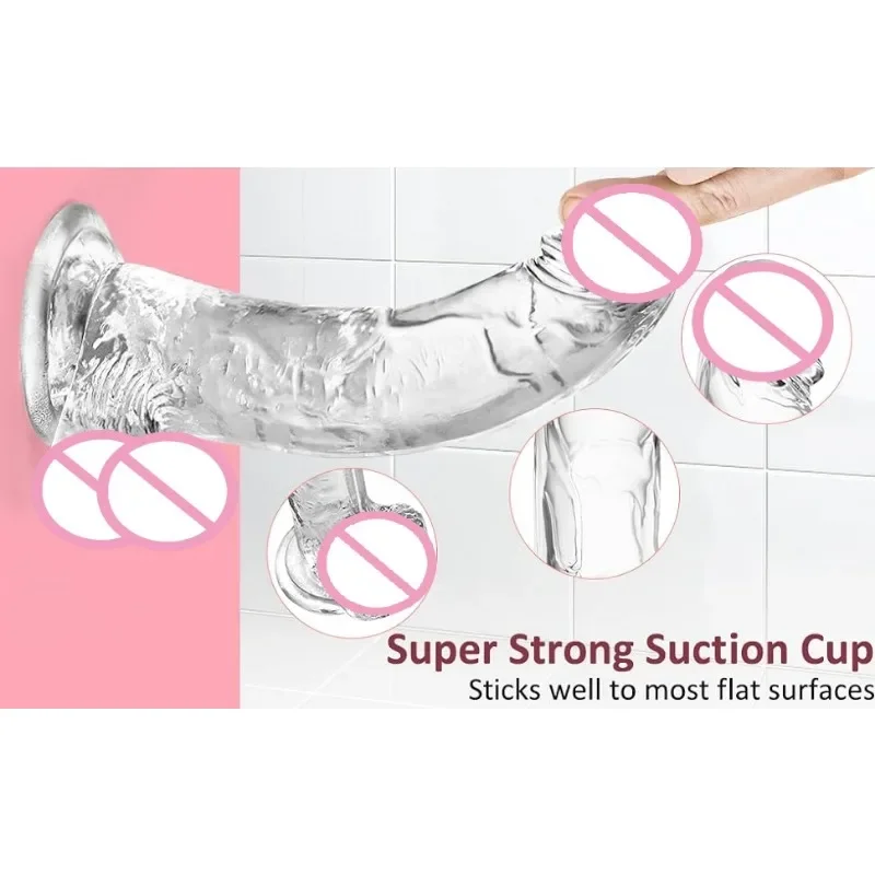 Transparent Soft Jelly Dildo Realistic Sex Toy Penetration Vagina Extensions Big Penis Long Huge Adult Erotica Dick female sex toys
