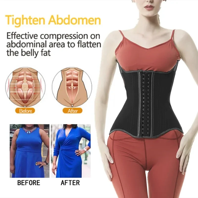 Description Picture 4 of itemLatex Waist Trainer Angel's Wing Corset for Abdominal Contraction Fitness Exercise Steel Bones Modeling Strap Colombian Girdles