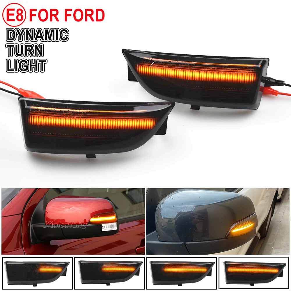 LED Dynamic Turn Signal Side Mirror Blinker Indicator Light For Ford Everest 2015-2019 Ranger T6 Raptor Wildtrak