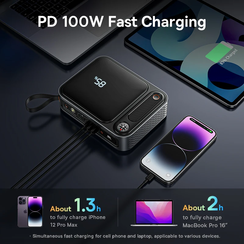 Baseus 3000A Car Jump Starter Power Bank 26800mAh Car Starting Device with PD 100W Fast Charging Battery Charger Booster car jump starter