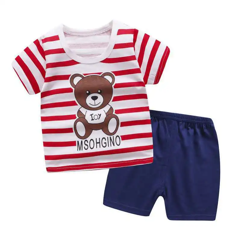 

Outfits for Baby Boys Girls 9m To 6age Short Sleeve T-shirts Denim Shorts 2 Piece Clothing Casual Fashion Kids Clothes Girls