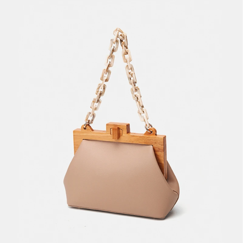 Acrylic Chain Women Handbag Bag INS Luxury PU Leather Handbags