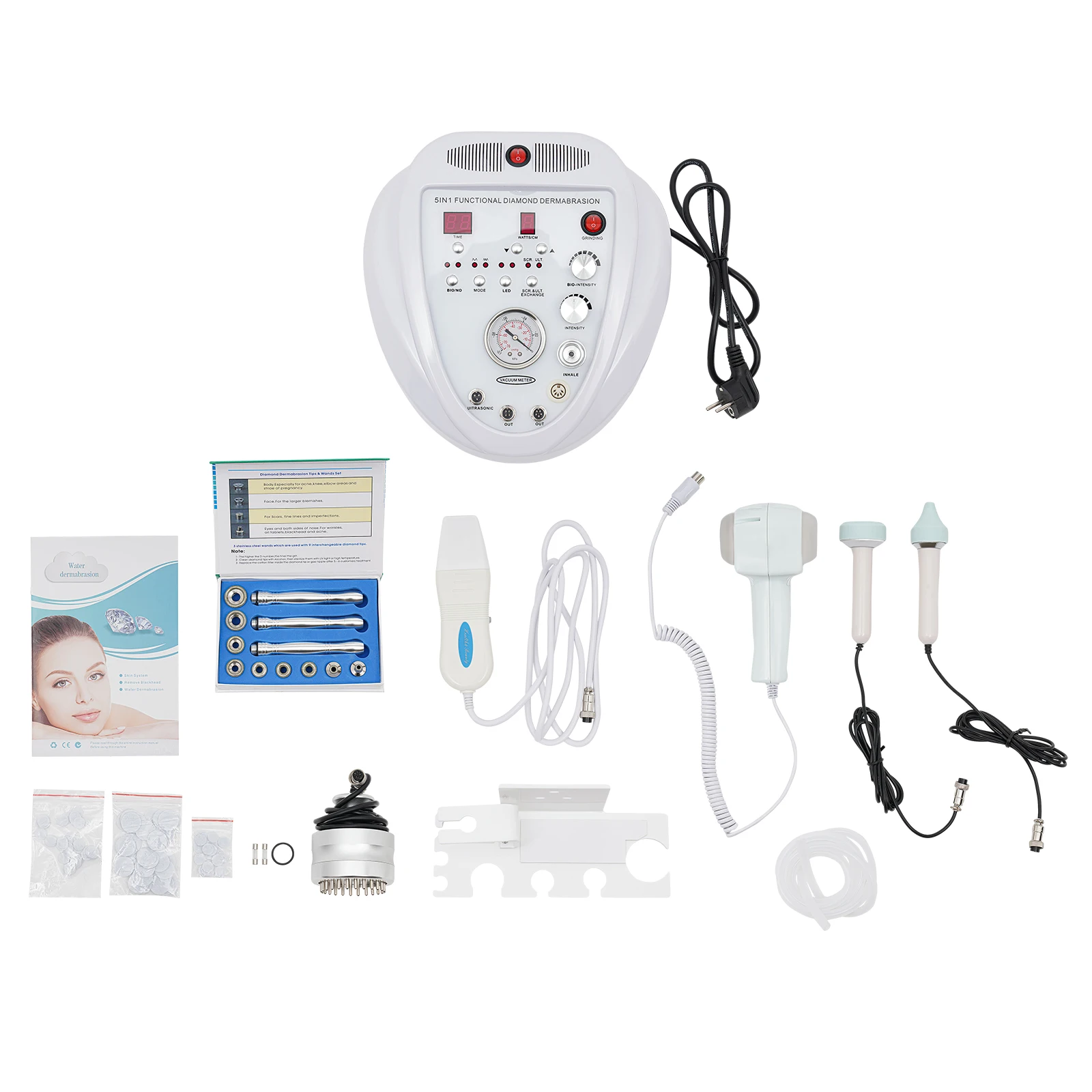 5-in-1 Diamond Microdermabrasion Machine Vacuum Cleaner Blackhead Removal Acne Skin Moisturizing Beauty Machine Facial Skin Care