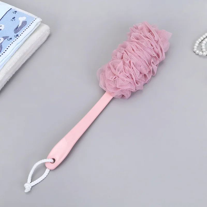 Description Picture 3 of itemBathroom Shower Brush Body Cleaning Accessories Body Bath Shower Scrubber Brushes Long Handle Hanging Soft Mesh Back Sponges New