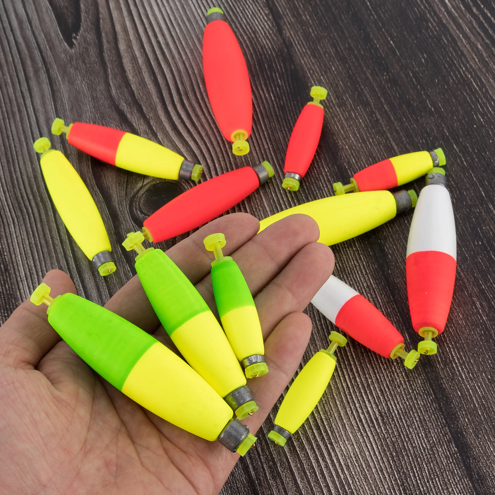 Alwonder 10 Bobber Pesca Ponderati In Schiuma EVA, Rossi, 5,3cm, Per Lancio Lungo