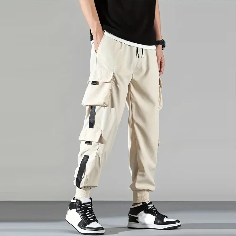 

Workwear pants, men's trendy casual pants with multiple pockets, oversized loose pants, men's Korean version camouflage Harlan