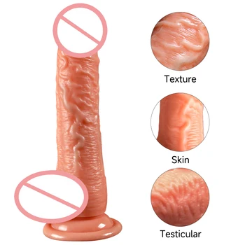 Telescopic Vibrator Realistic Big Dildo Female Masturbation Suction Cup Heating Penis Remote Control Dick For Women Sex Toys 4
