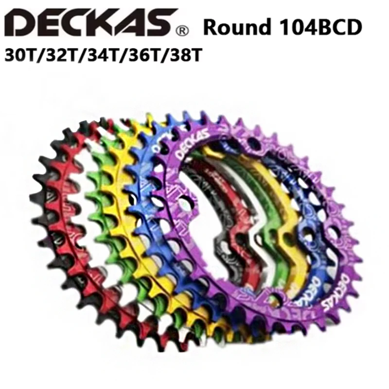 Deckas 104BCD Chainring Round Oval 30T 32T 34T 36T 38T Narrow Wide Chainring Crankset Tooth Plate Accessories MTB Mountain Bike
