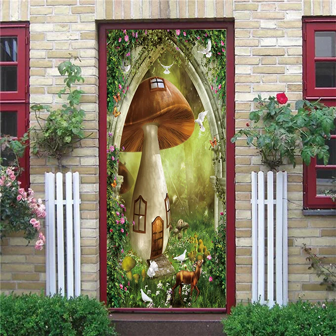 3D Geometric DIY PVC Door Decoration Sticker