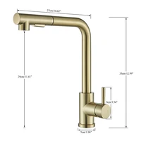 Black Pull Out Kitchen Faucet Deck Mounted Kitchen Sink Tap Single Handle Kitchen Mixers Rotating Spout Stream Spray Head 6