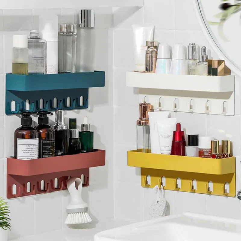 

Bathroom Shelves Wall Mounted Shower Shelf Organizer No Punching Reasonable Shelves For Cosmetics Home Decor Accessories
