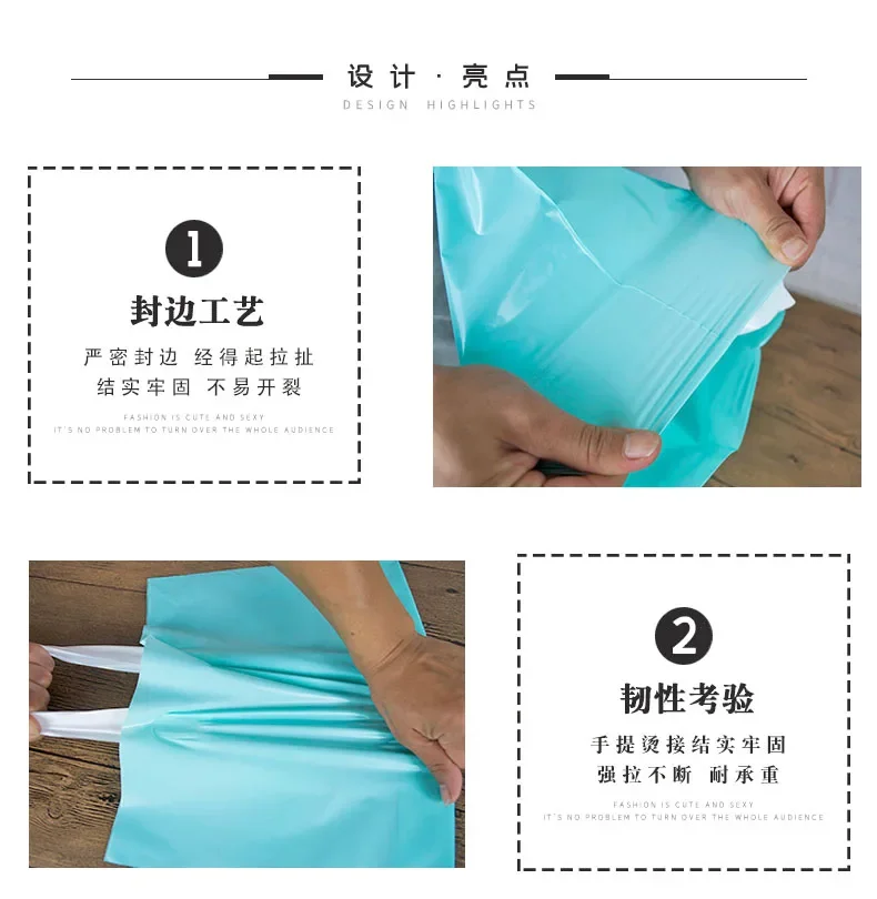50pcs 45x55cm Thick Colorful Plastic Handbag Gift Bag Handle Bag Rectangular Shopping Clothing Shoes Package 5