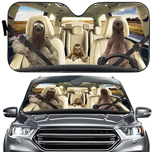 

Sloth Auto Sunshade for Car Truck SUV-Blocks Front Windshield Shade Cute Cartoon Window Sun Shades Prevent UV Rays Sun Visor Pro