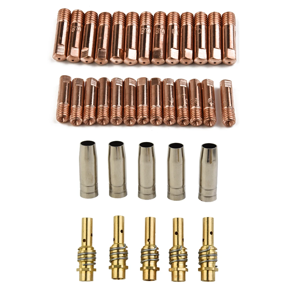 

38pcs MB15 MIG Welding Torch Consumables Holder Conical Gas Nozzle Contact Tips Quality Tool Accessories