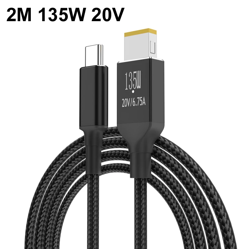 PD 135W 100W 65W 20V/6.75A/5A/3.25A USB C TO Square 11x4.5mm Charger Power Cable Adapter For Lenovo Laptop ThinkPad Legion Y9000