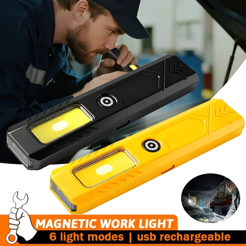 Mini Portable Rechargeable LED Torch Light, Waterproof Outdoor Work Pocket Flashlight with Magnetic Grip, Compact LED Flashlight
