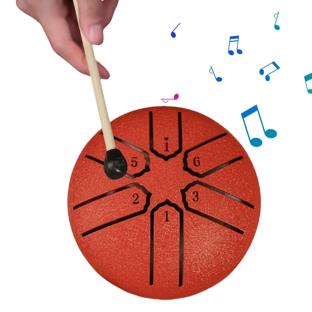 Musical Percussion Instruments Tongue Drum Rain Drum Instrument Rain Drum 3 Inches 6 Notes Steel Tongue Drum Mini Handpan Music Ethereal Yoga Meditation Percussion Instruments