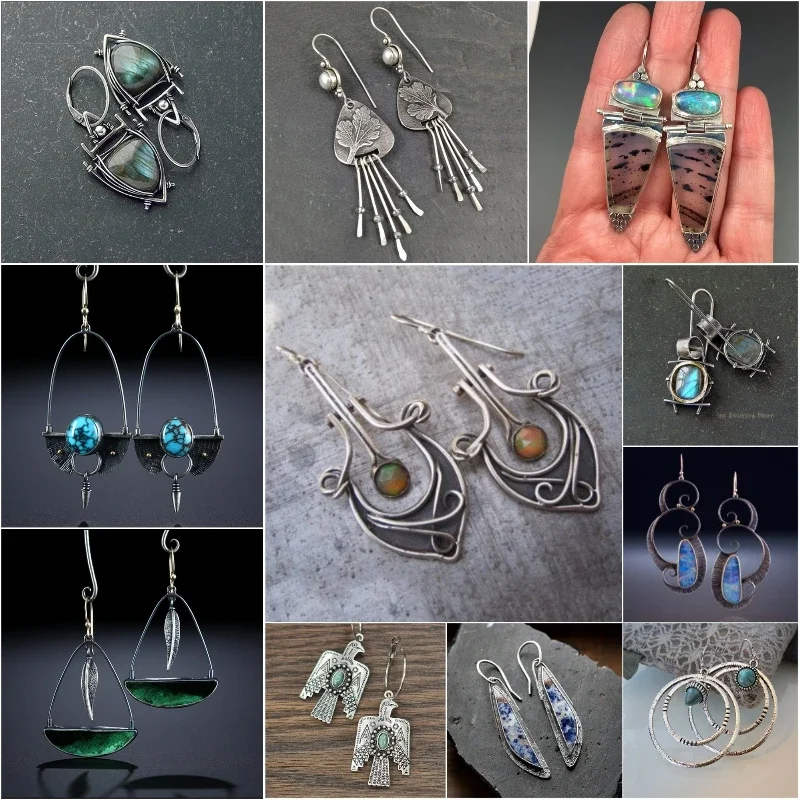 여성용 레트로 인도 부족 귀걸이, 금속 화살 모양, 댕글 귀걸이, 수제 진술, 빈티지 쥬얼리 펜던트 